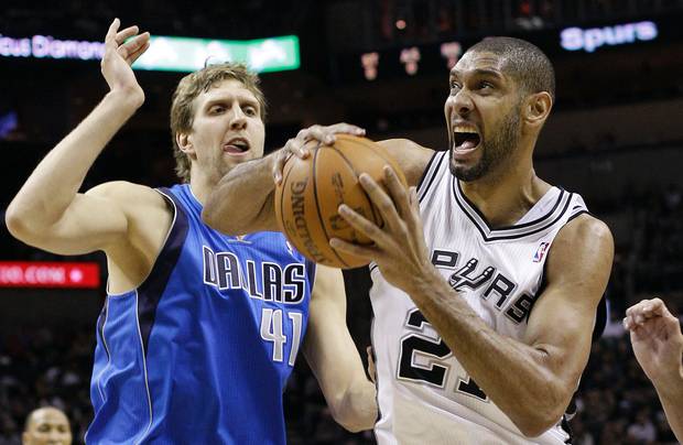 Dirk Nowitzki and Tim Duncan