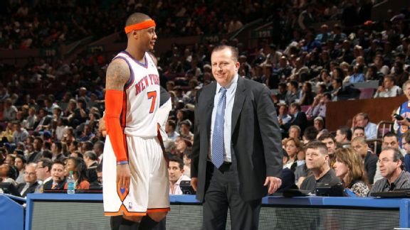 Carmelo Anthony and Tom Thibodeau