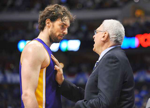 Pau Gasol and Phil Jackson