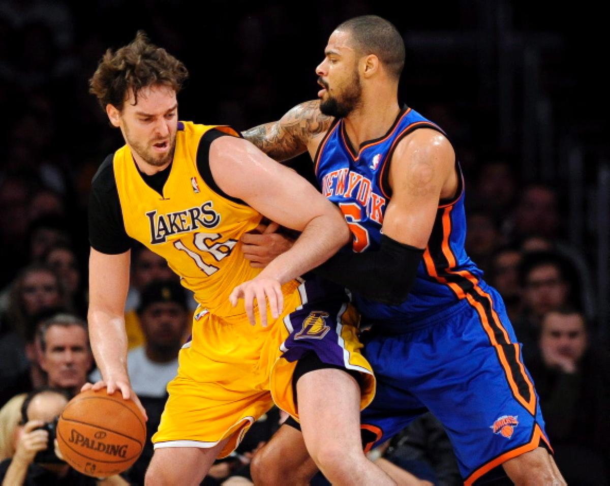 Pau Gasol and Tyson Chandler