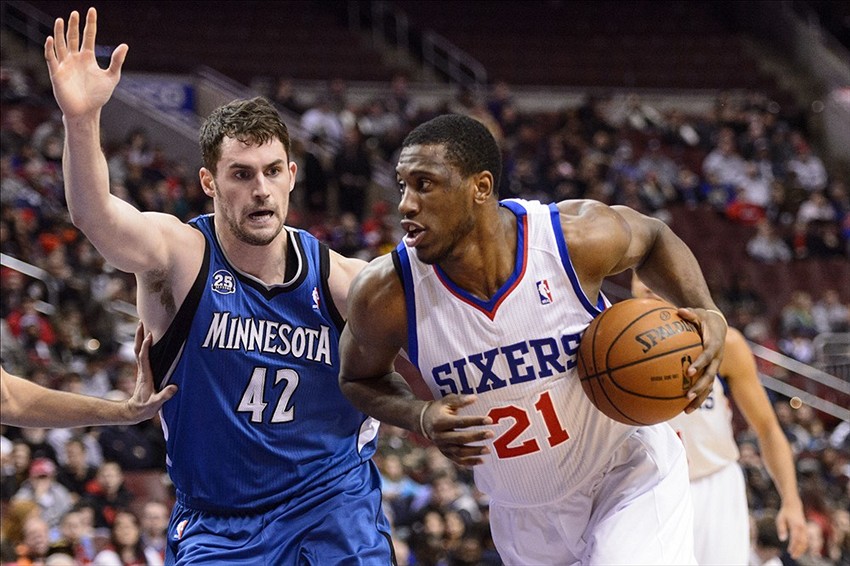 Thaddeus Young and Kevin Love