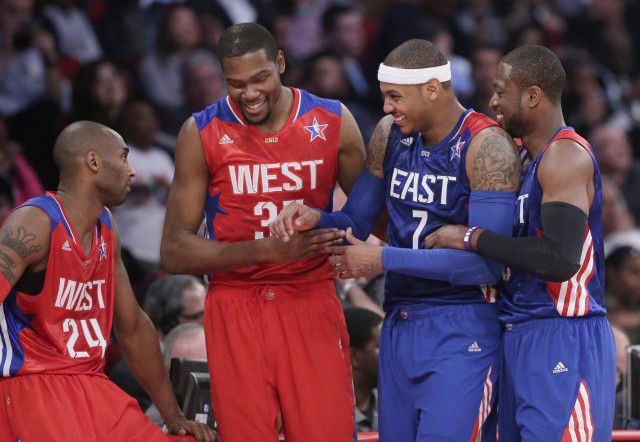 Kobe Bryant, Kevin Durant, Carmelo Anthony, and Dwayne Wade