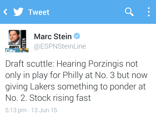 Marc Stein tweet