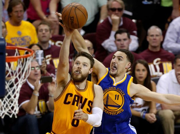 Klay Thompson and Matthew Dellavedova
