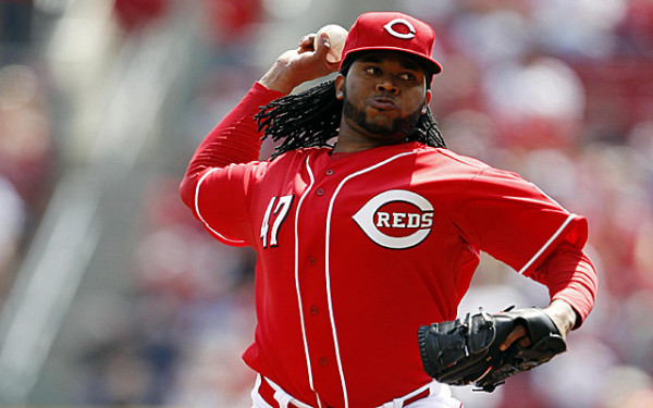 Apr 7, 2013; Cincinnati, OH, USA; Cincinnati Reds starting pitcher Johnny Cueto (47) pitches during the second inning against the Washington Nationals at Great American Ball Park. Mandatory Credit: Frank Victores-USA TODAY Sports