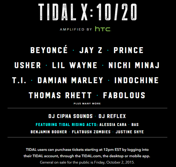 TIdal concert