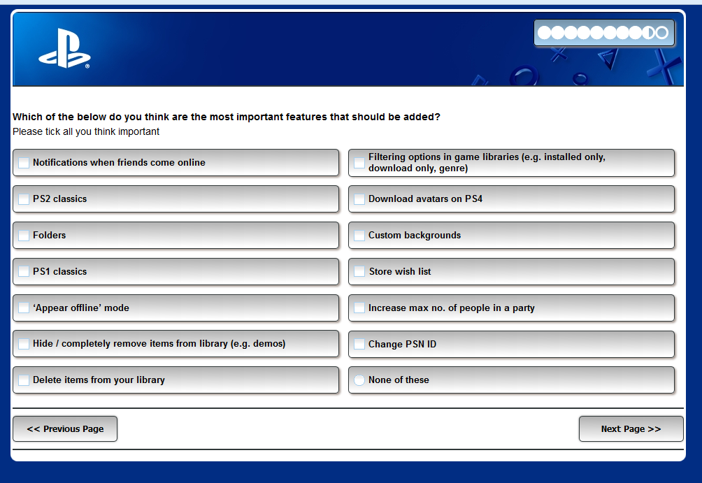 ps4 survey