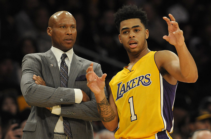 Byron Scott and D'Angelo Russell