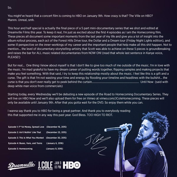 J. Cole Homecoming special