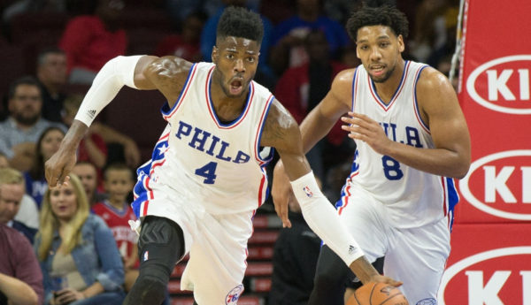 Nerlens Noel & Jahlil Okafor - Bill Streicher-USA TODAY Sports