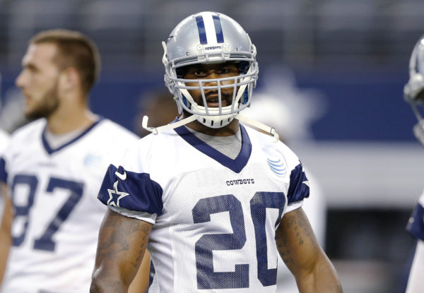 Dallas Cowboys running back Darren McFadden (20) waits for the next play during Dallas Cowboys minicamp at AT&T Stadium in Arlington, on Wednesday, June 17, 2015. (Vernon Bryant/The Dallas Morning News)