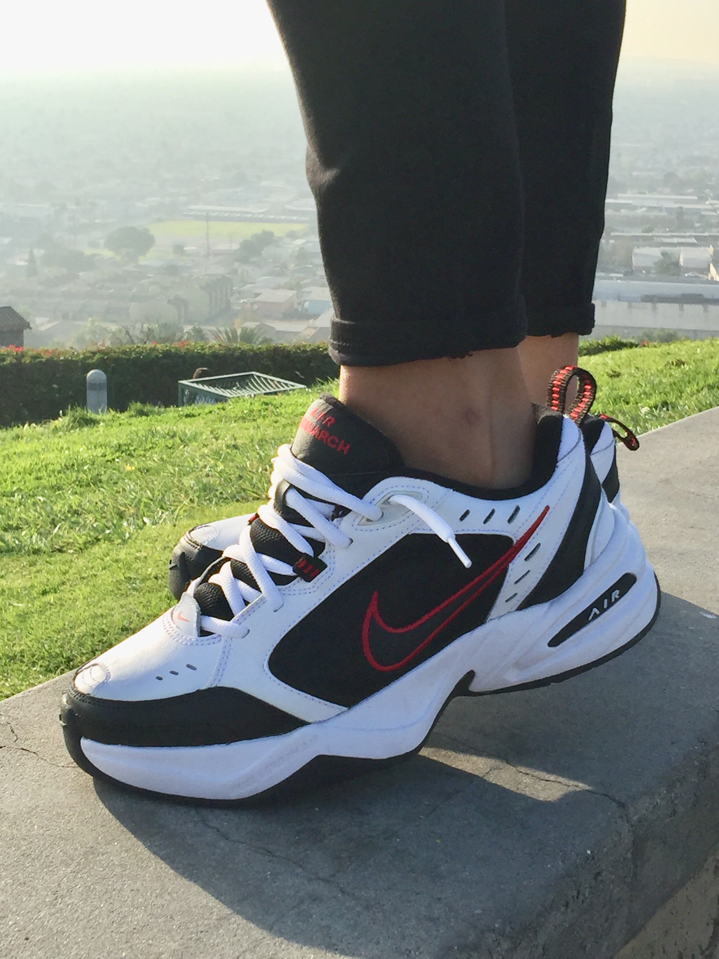 air monarch black on feet